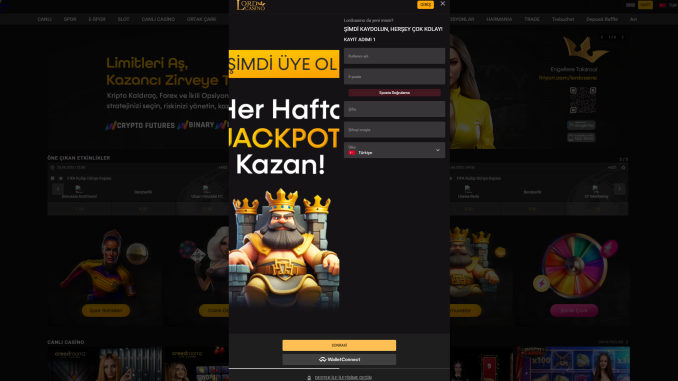 Lordcasino Üyelik